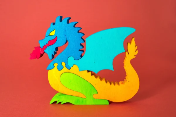 Dragone in legno - Puzzle Decorativo Artigianale