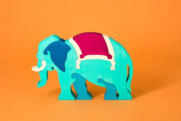 Elefante in legno – Puzzle Decorativo Artigianale