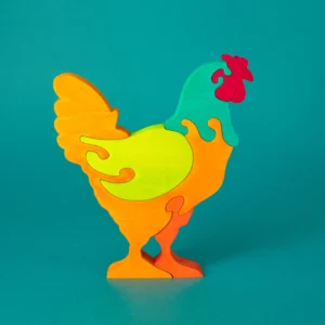 Gallina in legno - Puzzle Decorativo Artigianale