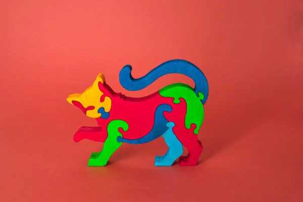 Gatto in legno – Puzzle Decorativo Artigianale - immagine 2