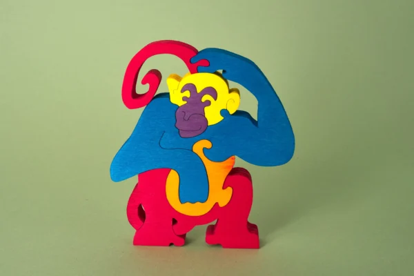 Scimmia in legno – Puzzle Decorativo Artigianale